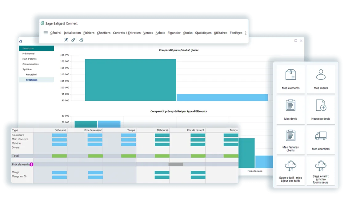 Suivi des chantiers dans Sage Batigest Connect