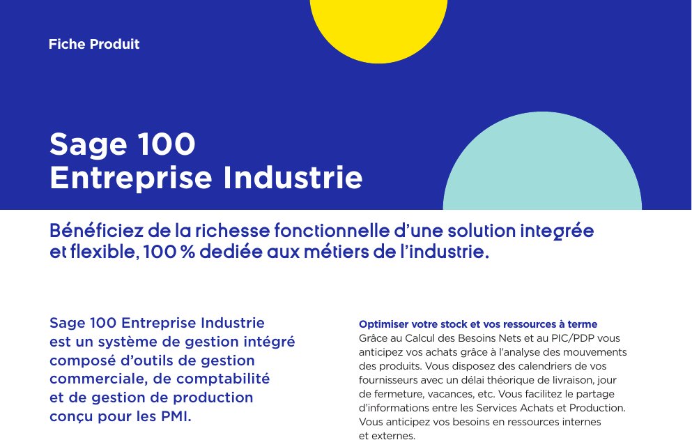 Sage 100 Entreprise Industrie