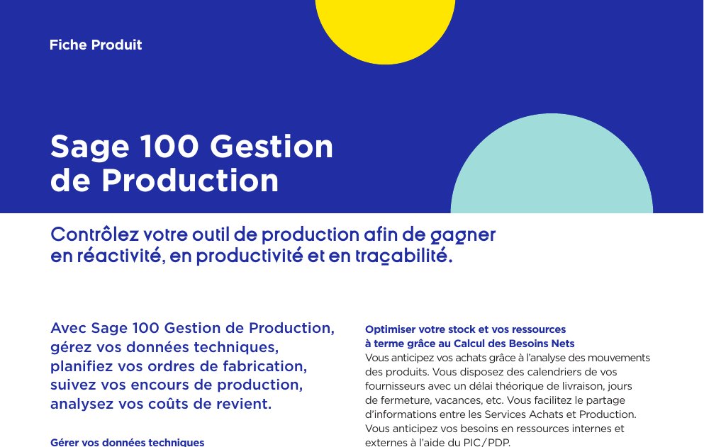 Sage 100 Gestion de Production