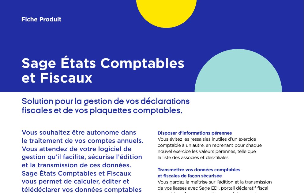 Sage États Comptables et Fiscaux